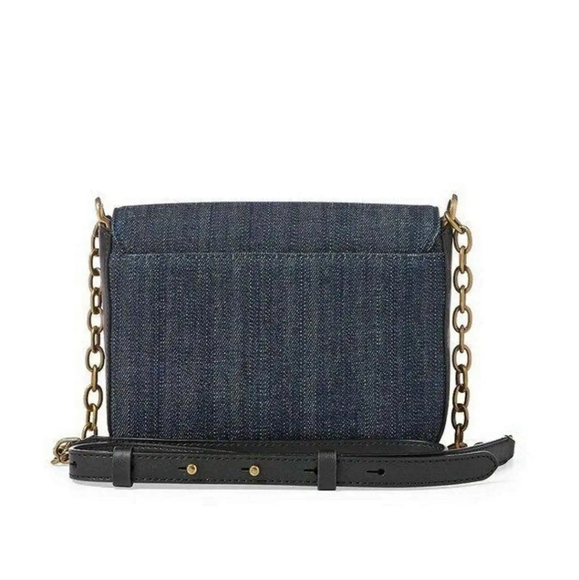 NWOT LAUREN Ralph Lauren Millbrook Denim Chain Crossbody Bag Navy - Picture 2 of 16